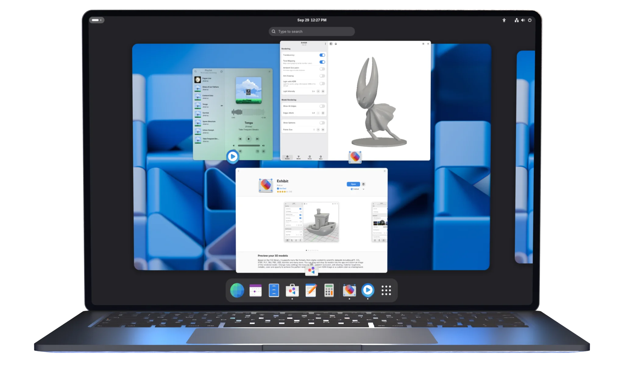 Laptop running GNOME